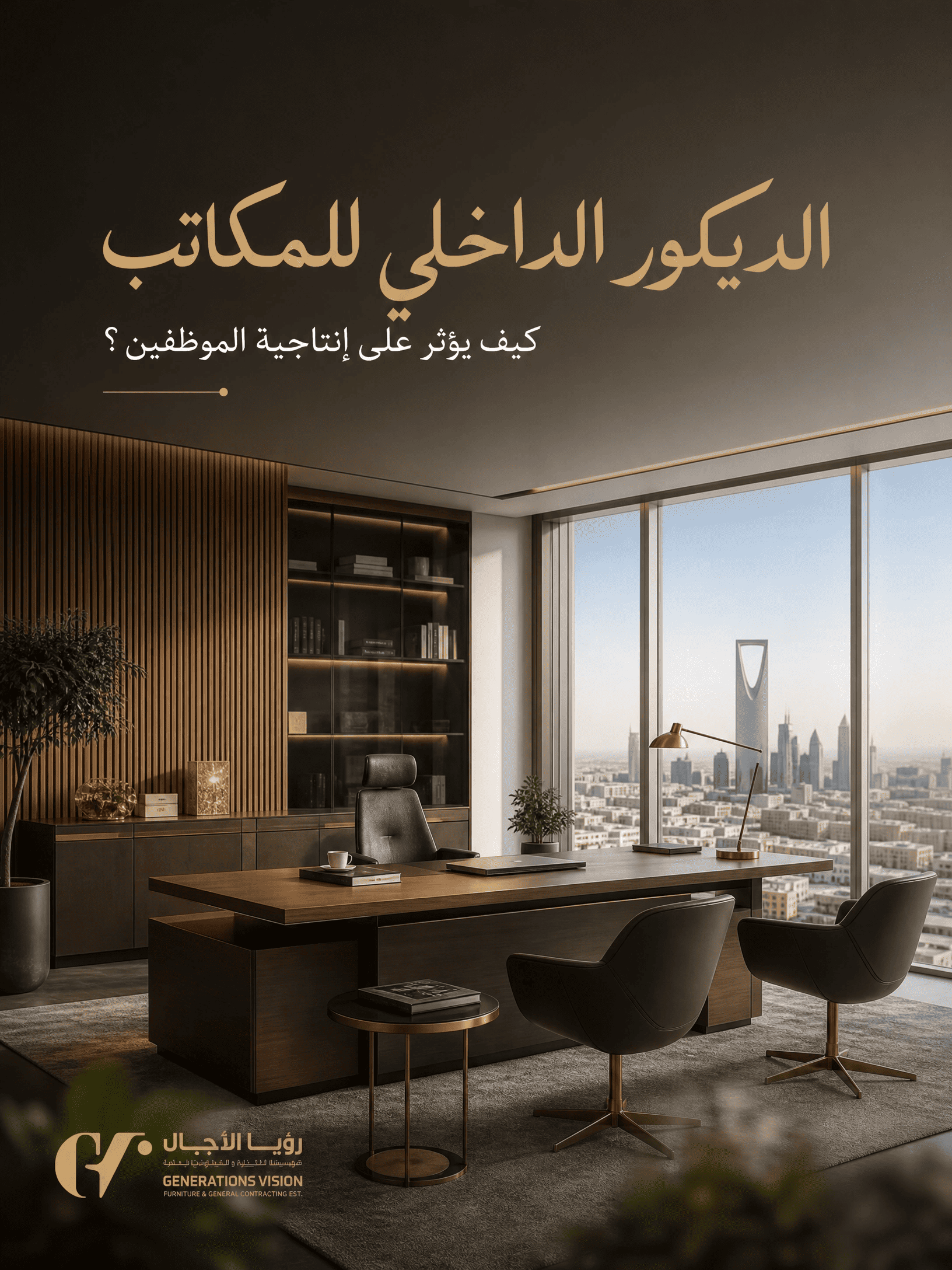الديكور الداخلي للمكاتب — كيف يؤثر على إنتاجية الموظفين؟