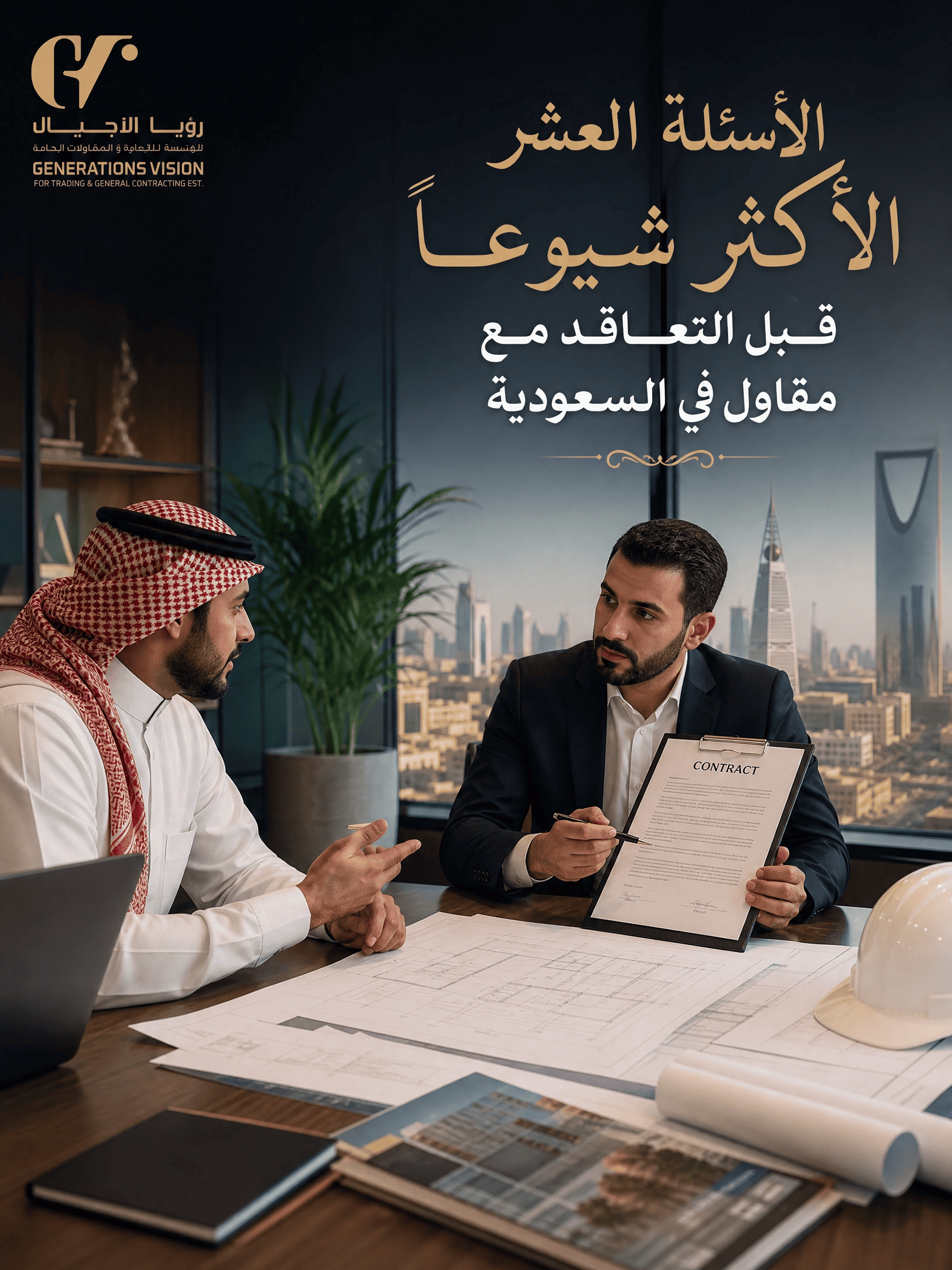 الأسئلة العشر الأكثر شيوعاً قبل التعاقد مع مقاول في السعودية
