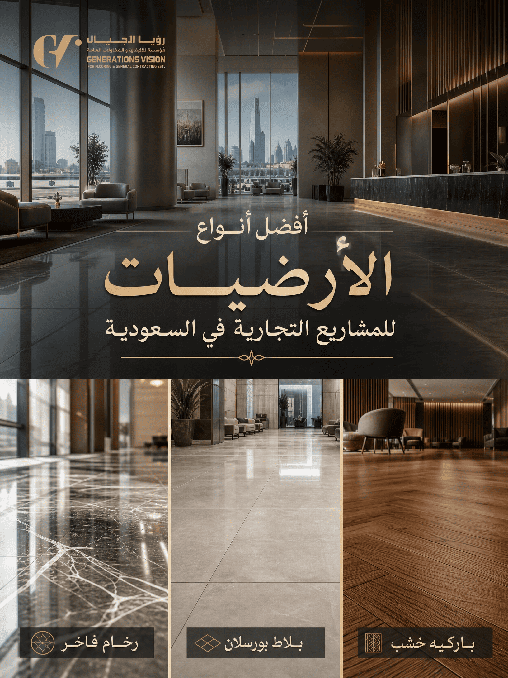 أفضل أنواع الأرضيات للمشاريع التجارية في السعودية