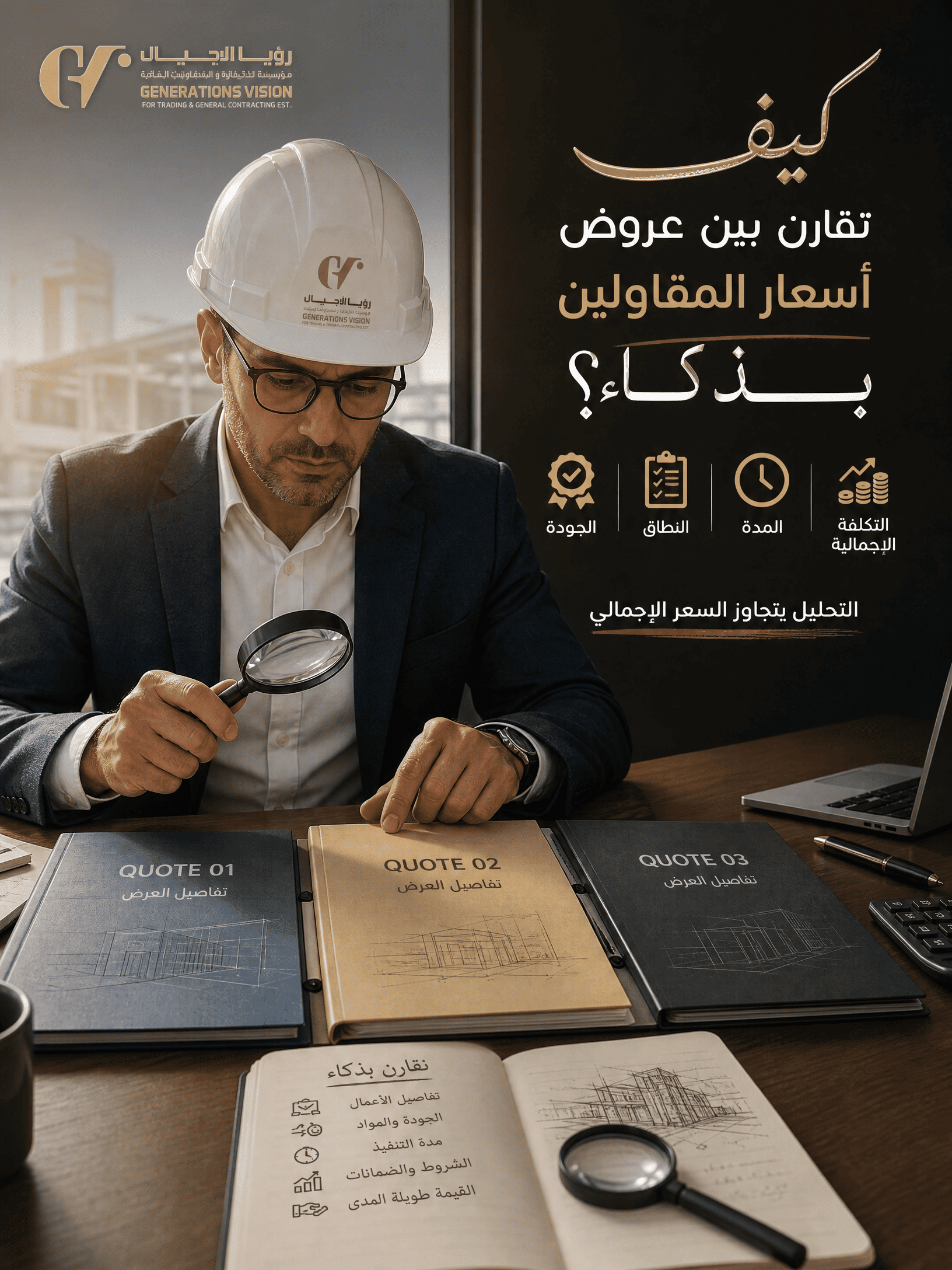 كيف تقارن بين عروض أسعار المقاولين بذكاء؟
