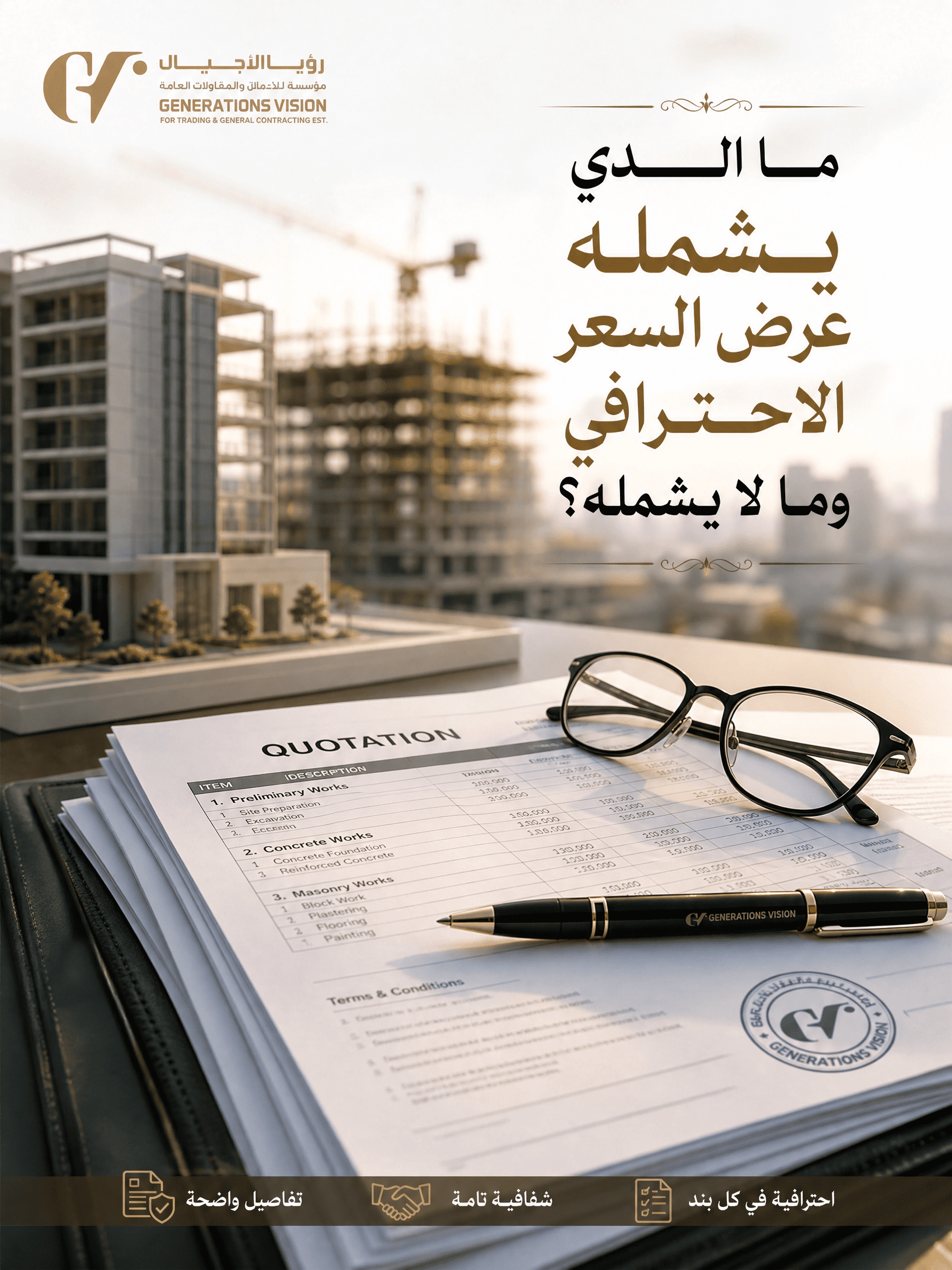 ما الذي يشمله عرض السعر الاحترافي وما لا يشمله؟